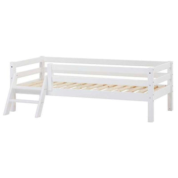 Hoppekids ECO Dream - Juniorbed met ladder en bedhekje - 70x160 cm. - Wit 