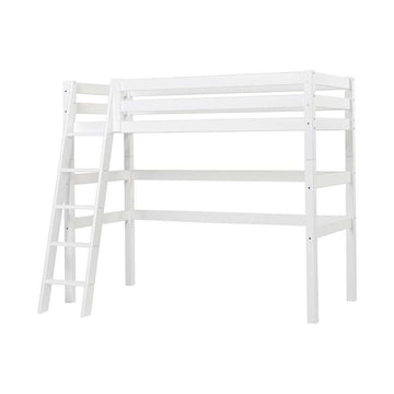 Hoppekids ECO Luxury - Hoogslaper - 90x200 cm. - Schuine Ladder - Wit 