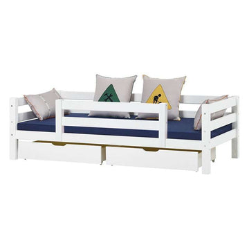 Hoppekids ECO Luxury - Juniorágy - 90x200 cm - 1/2 Ágyoldal - Rugalmas betétes alap - Fehér 