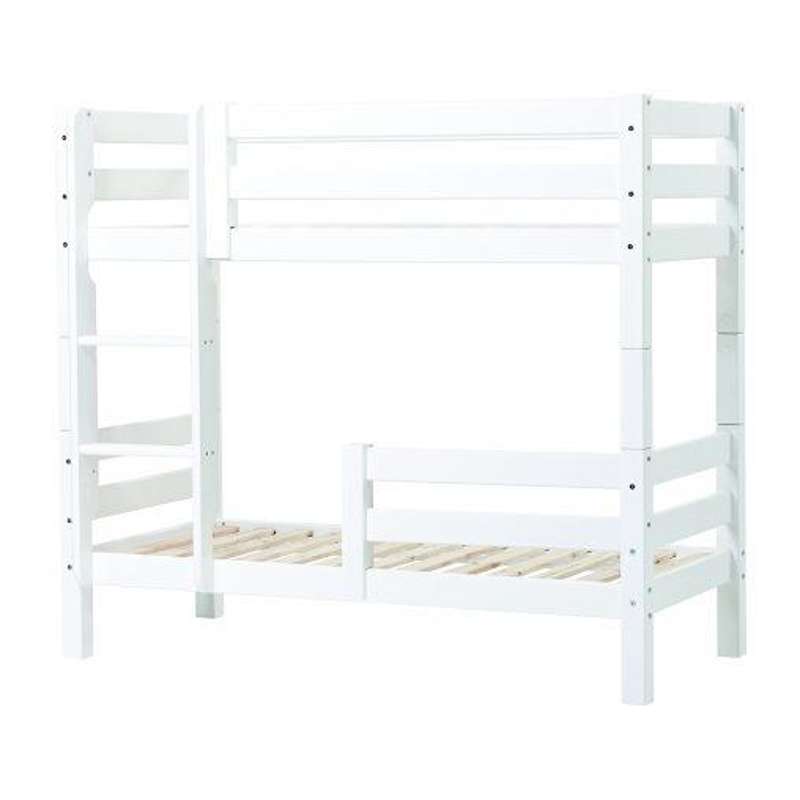 Hoppekids ECO Luxury - Lit superposé avec 1/2 barrière de lit - 150 cm (Plusieurs tailles) - Blanc