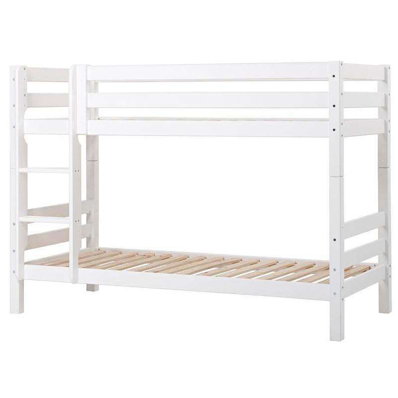 Hoppekids ECO Luxury - Lit superposé - 150 cm - Échelle droite (Plusieurs tailles) - Blanc