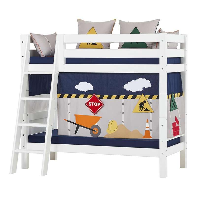 Hoppekids ECO Luxury - Stapelbed - 150 cm. - Schuine Ladder (Verschillende Maten) - Wit 