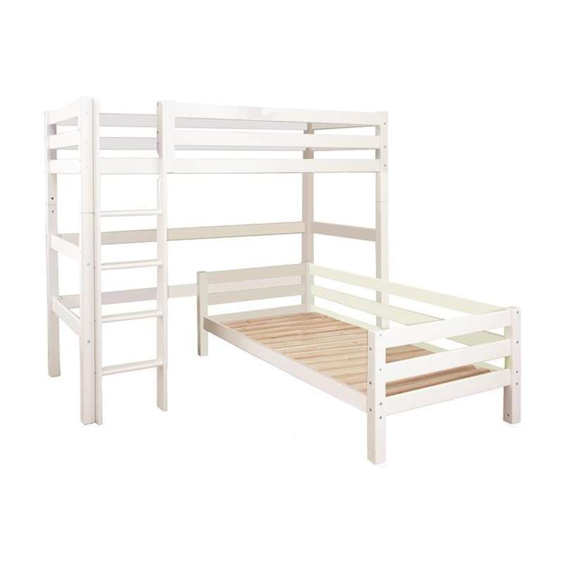 Hoppekids ECO Luxury - Loft bed - 90x200 cm. - Corner combo - White 