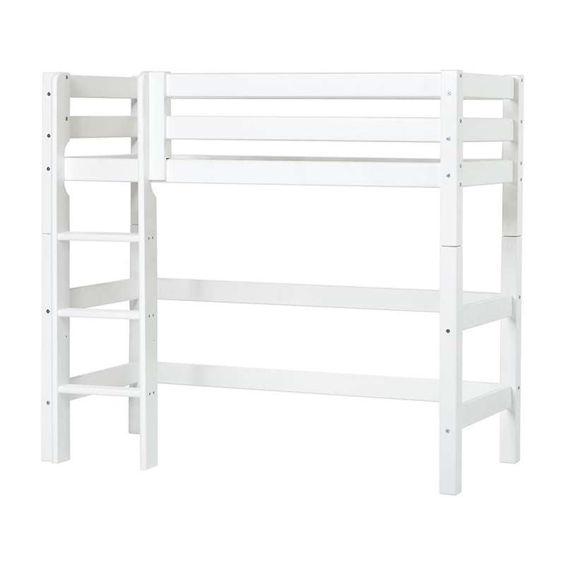 Hoppekids ECO Luxury - Middenhoge Bed met Ladder (Verschillende Maten) - Wit 