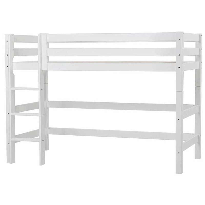 Hoppekids ECO Luxury - Middenhoge Bed met Ladder (Verschillende Maten) - Wit 