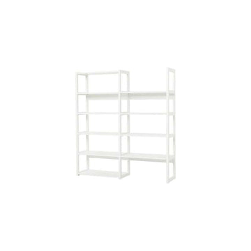 Hoppekids STOREY - Reol - 2 Sektioner m. 8 Hylder - Flere Størrelser - Hvid
