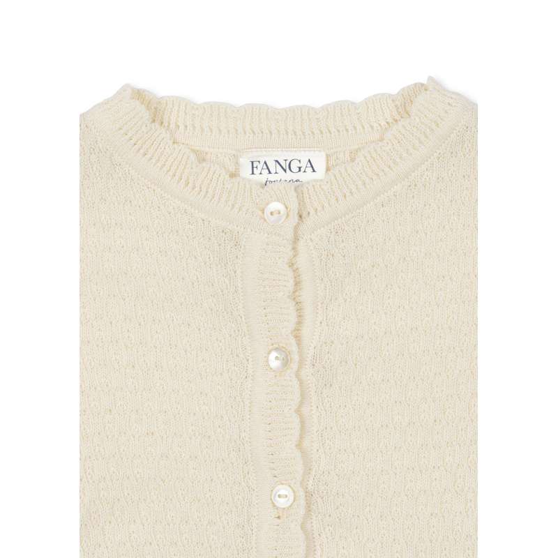 Fanga Fontana Venti Pointelle Cardigan - GOTS - Antique White