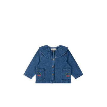 Konges Sløjd Magot Denim Bluse - GOTS - Denim Blue Cherry