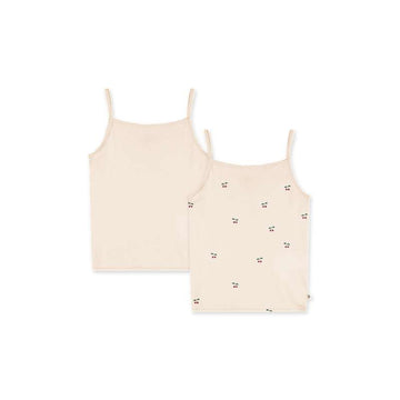Konges Sløjd Basic slrotoppen - 2-pack - GOTS - Cherry/Pearled Ivory 