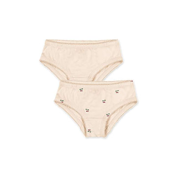 Konges Sløjd Sous-vêtements Basic - lot de 2 - GOTS - Cherry/Pearled Ivory 