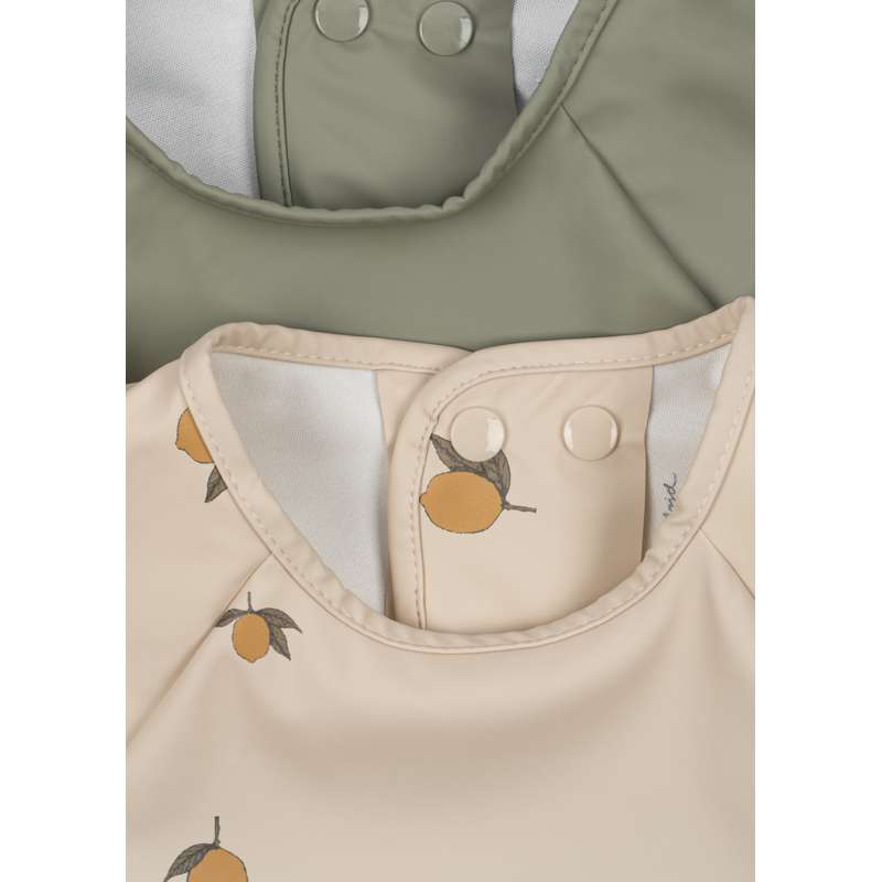 Konges Sløjd 2-pack bavoir à manches - CITRON