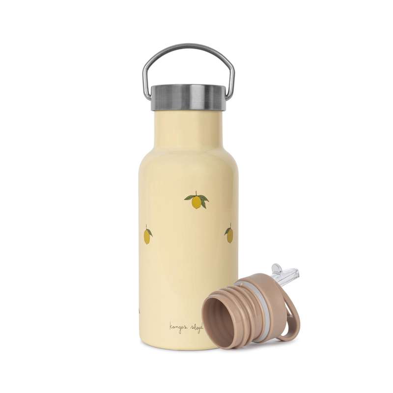 Gourde Thermos Konges Sløjd avec 2 Couvercles - Citron