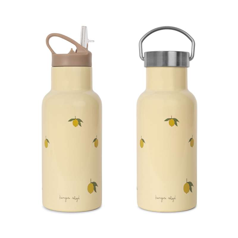 Gourde Thermos Konges Sløjd avec 2 Couvercles - Citron