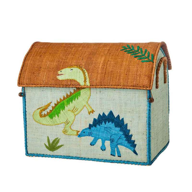 RICE Raffia Storage House - Dinosaur - Medium