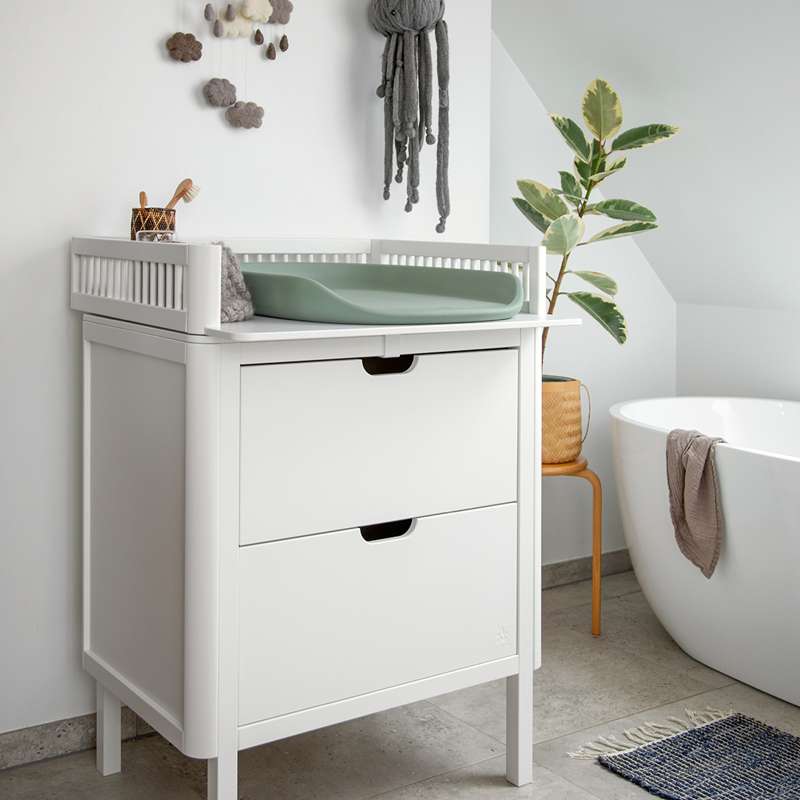Sebra The Bed and Changing Table with Accessories - Classic White - Deluxe Bundle 5 