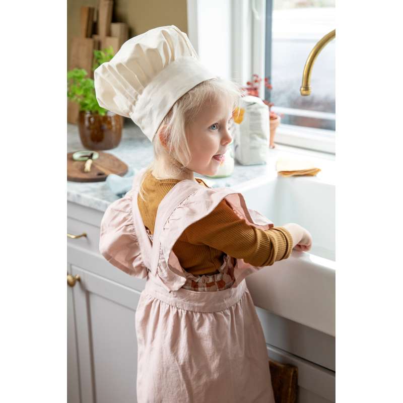 Sebra Tablier enfant avec toque - Dusty Pink/Classic White